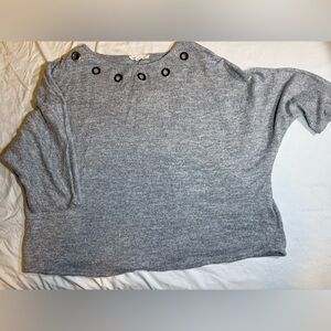 Gray Sweater with Grommet Details